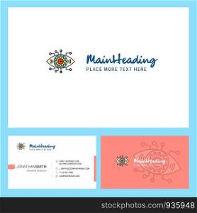 Gear eye Logo design with Tagline & Front and Back Busienss Card Template. Vector Creative Design