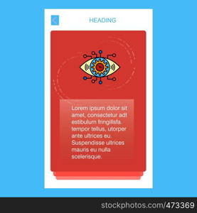 Gear eye mobile vertical banner design design. Vector