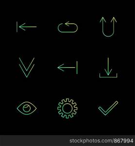 gear , eye , tick , arrows , directions , avatar , download , upload , apps , user interface , scale , reset message , up , down , left , right , icon, vector, design, flat, collection, style, creative, icons