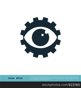Gear Eyeball Icon Vector Logo Template Illustration Design. Vector EPS 10.