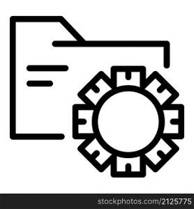Gear folder icon outline vector. Cms web design. Graphic code. Gear folder icon outline vector. Cms web design