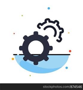 Gear, Gears, Setting Abstract Flat Color Icon Template