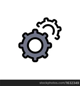 Gear, Gears, Setting  Flat Color Icon. Vector icon banner Template
