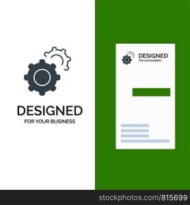 Gear, Gears, Setting Grey Logo Design and Business Card Template