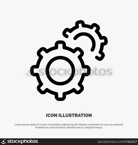Gear, Gears, Setting Line Icon Vector