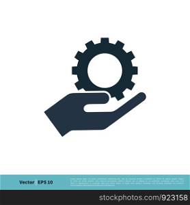 Gear Hand Icon Vector Logo Template Illustration Design. Vector EPS 10.