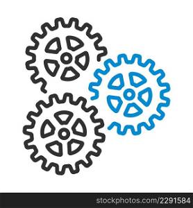 Gear Icon. Editable Bold Outline With Color Fill Design. Vector Illustration.