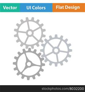 Gear icon. Flat color design. Vector illustration.