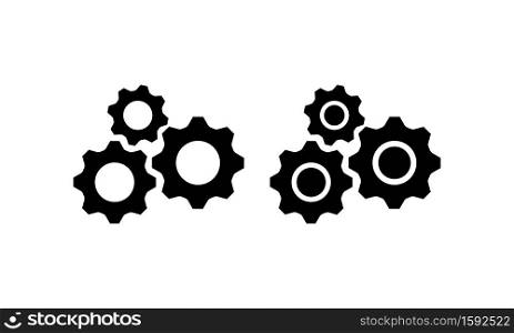 Gear icon in black. Setting sign. Vector on isolated white background. EPS 10.. Gear icon in black. Setting sign. Vector on isolated white background. EPS 10