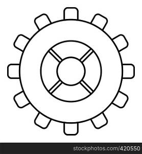 Gear icon. Outline illustration of gear vector icon for web. Gear icon, outline style