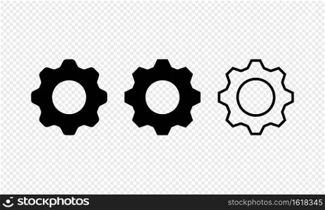 Gear icon set. Setting icon. Vector on isolated transparent background. EPS 10.. Gear icon set. Setting icon. Vector on isolated transparent background. EPS 10