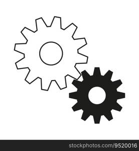 Gear icon. Two connected gears. Vector illustration. EPS 10. Stock image.. Gear icon. Two connected gears. Vector illustration. EPS 10.
