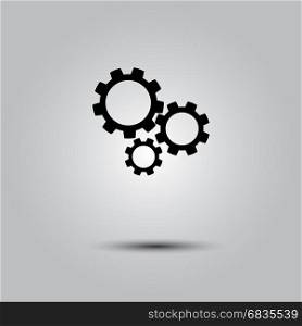gear Icon vector. gear icon in black on a white background vector graphics