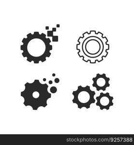 Gear illustration logo icon vector flat design template