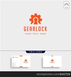 gear lock logo design protect industry vector icon. gear lock logo design protect industry vector icon isolated