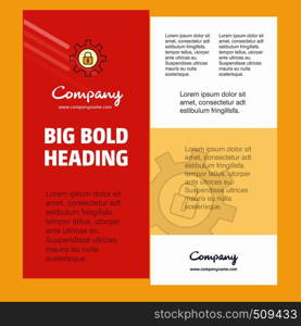 Gear locked Business Company Poster Template. with place for text and images. vector background