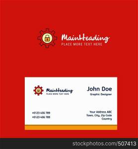 Gear locked logo Design with business card template. Elegant corporate identity. - Vector