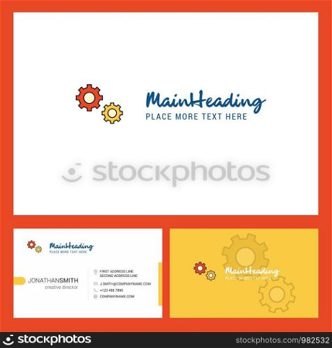 Gear Logo design with Tagline & Front and Back Busienss Card Template. Vector Creative Design