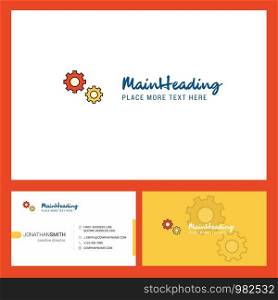 Gear Logo design with Tagline & Front and Back Busienss Card Template. Vector Creative Design