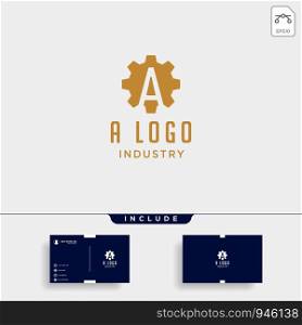 gear machine logo initial a industry vector icon design