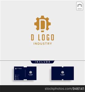gear machine logo initial d industry vector icon design