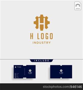 gear machine logo initial h industry vector icon design