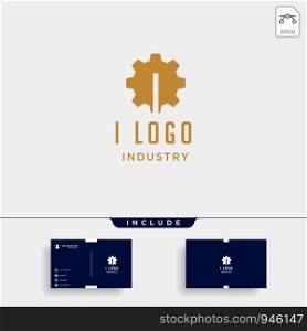 gear machine logo initial i industry vector icon design