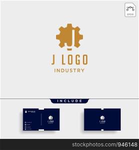 gear machine logo initial j industry vector icon design