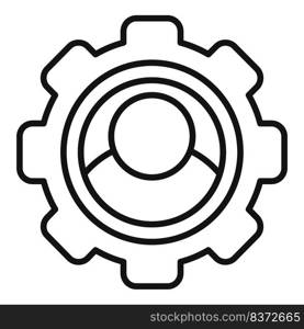 Gear man expertise icon outline vector. Business expert. Control work. Gear man expertise icon outline vector. Business expert