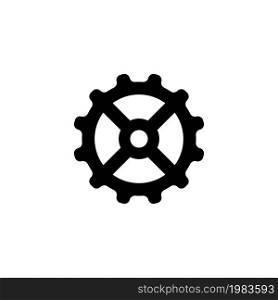 Gear, Mechanism. Flat Vector Icon illustration. Simple black symbol on white background. Gear, Mechanism sign design template for web and mobile UI element. Gear, Mechanism Flat Vector Icon