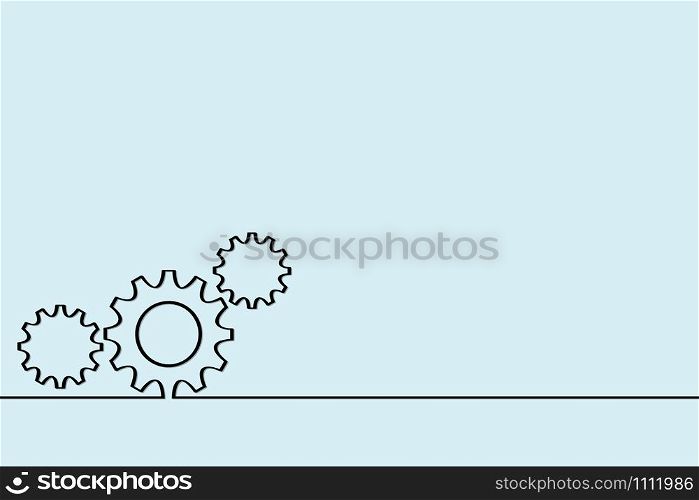Gear mechanism on white for design business working or planning banner and poster, stock vector illustration