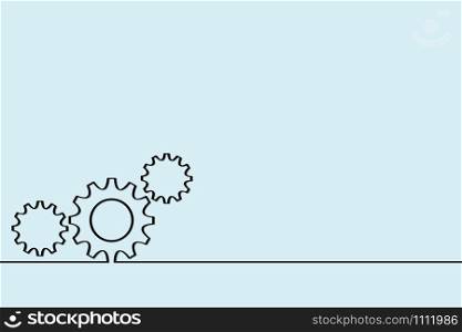 Gear mechanism on white for design business working or planning banner and poster, stock vector illustration