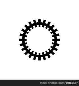 Gear Mechanism, Rackwheel. Flat Vector Icon illustration. Simple black symbol on white background. Gear Mechanism, Rackwheel sign design template for web and mobile UI element. Gear Mechanism, Rackwheel Flat Vector Icon