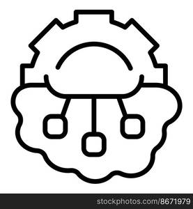 Gear mental icon outline vector. Skill head. Brain emotion. Gear mental icon outline vector. Skill head