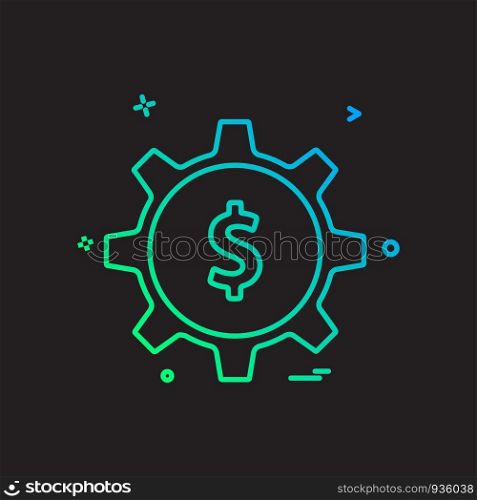 gear money dollar icon vector design