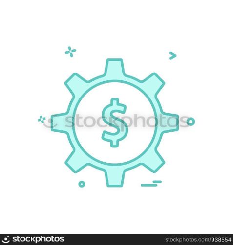 gear money dollar icon vector design