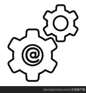 Gear online marketing icon outline vector. Media internet. Social service. Gear online marketing icon outline vector. Media internet