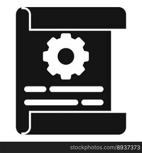 Gear paper icon simple vector. Book data. Business manual. Gear paper icon simple vector. Book data