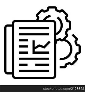 Gear papers icon outline vector. Paper document. Manual data. Gear papers icon outline vector. Paper document