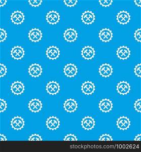 Gear pattern vector seamless blue repeat for any use. Gear pattern vector seamless blue