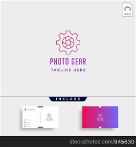 gear photo logo vector photography industry simple line icon sign symbol illustration isolated. gear photo logo vector photography industry simple line icon sign symbol isolated