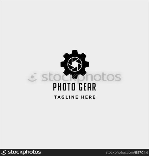 gear photo logo vector photography industry simple line icon sign symbol illustration isolated. gear photo logo vector photography industry simple line icon sign symbol isolated