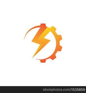 Gear power logo template vector icon