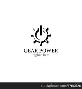 Gear power logo template vector icon design