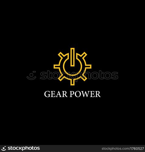 Gear power logo template vector icon design