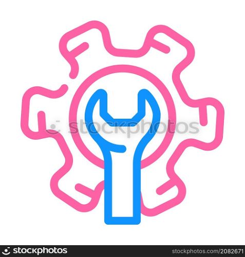 gear repair process color icon vector. gear repair process sign. isolated symbol illustration. gear repair process color icon vector illustration