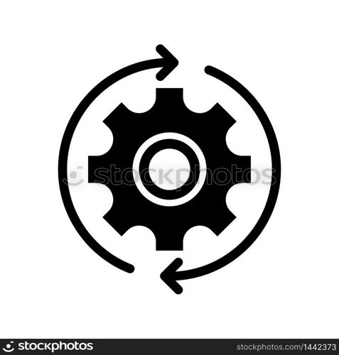 Gear repair round vector icon, settings workshop machine concept symbol.