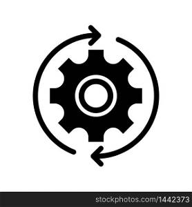 Gear repair round vector icon, settings workshop machine concept symbol.