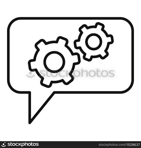 Gear service chat icon. Outline gear service chat vector icon for web design isolated on white background. Gear service chat icon, outline style