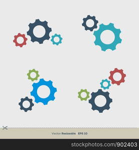 Gear Set Vector Template. Colorful Icon Logo Illustration Design. Vector EPS 10.